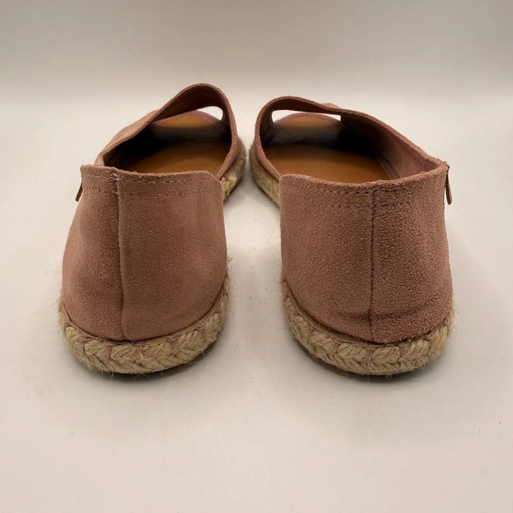 VERBENAS Pink‎ Suede Peep Toe Espadrille Flats Made in Spain Women Size 39